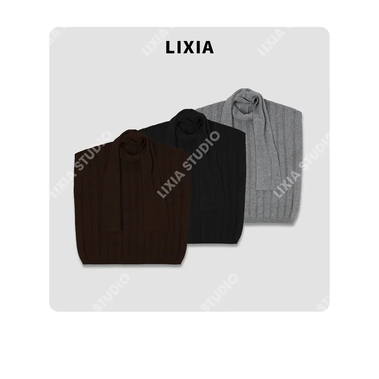 LIXIA【气质佳人】法式优雅风时尚气质款围巾设计中领马夹-D9110