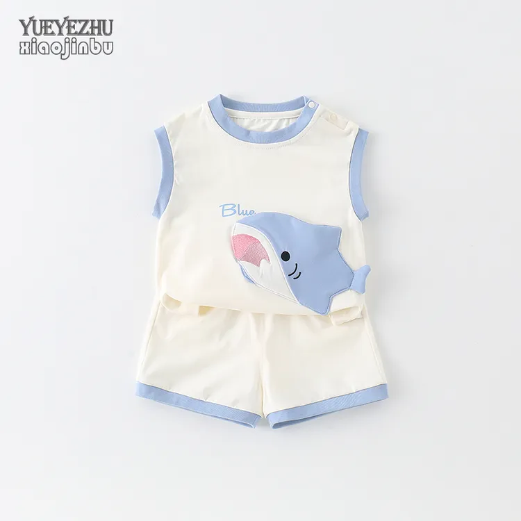 婴儿卡通背心套装夏季新款女宝宝分体衣服夏装休闲可爱两件套小童
