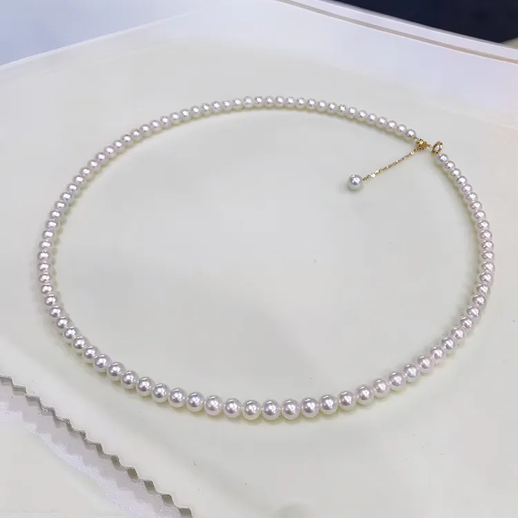 链子925银 925银3-5mm经典正圆时尚极光小米珠40+5公分