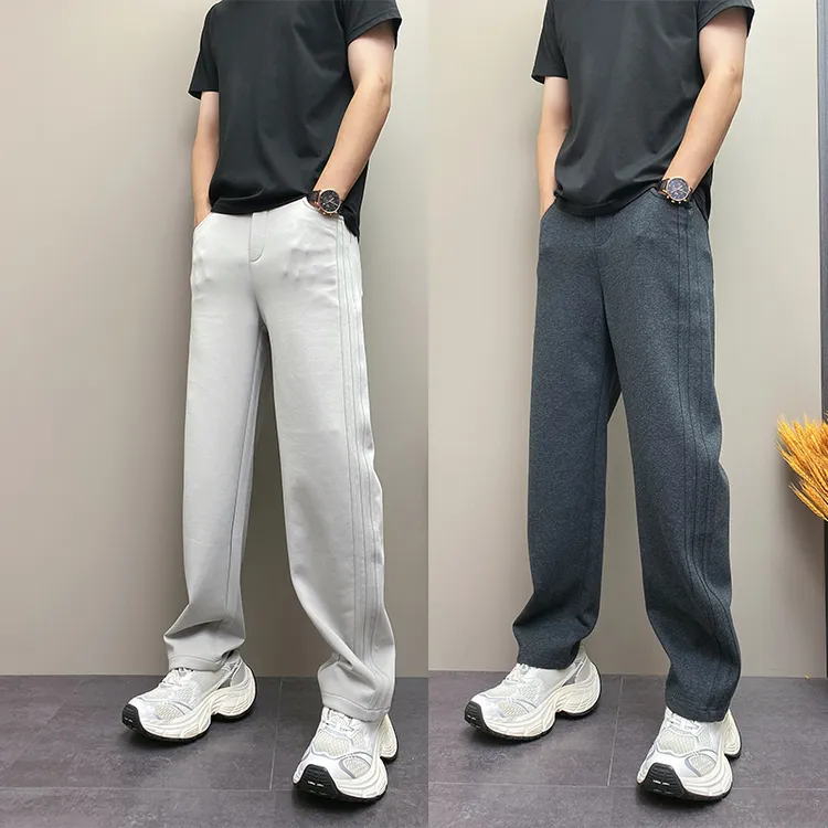 男士运动裤潮牌卫裤宽松直筒男裤2025新款春秋季条纹休闲裤帅裤子