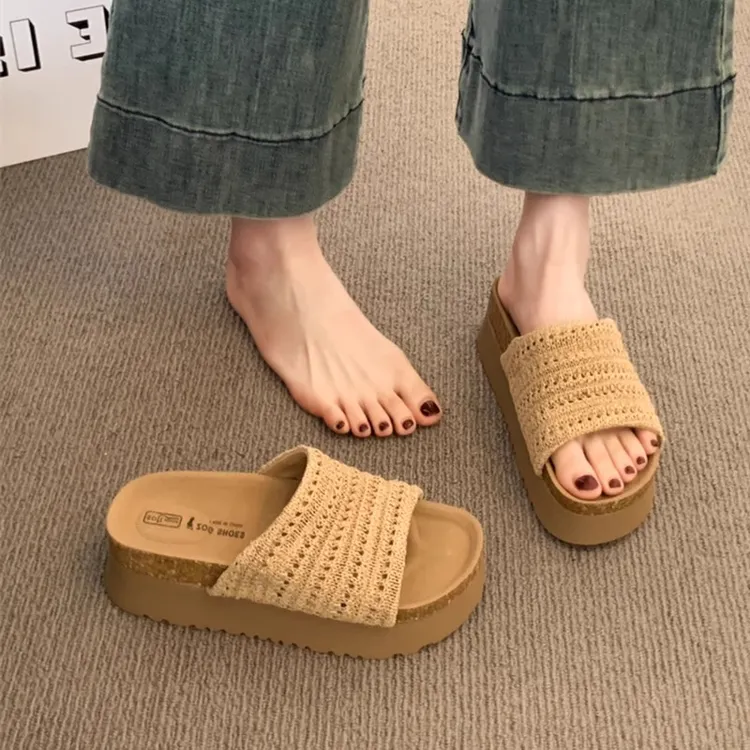 勃肯凉拖鞋女夏外穿2025新款超火厚底增高绝美配裙子高级感女鞋子