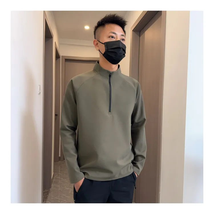 简约轻奢！秋冬半拉链立领打底衫修身立体运动男士长袖休闲男卫衣