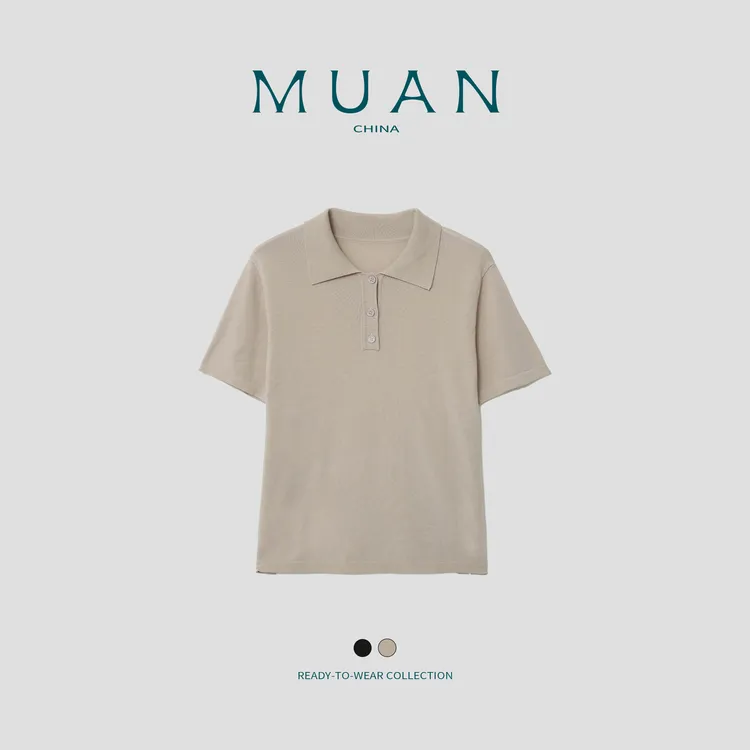木岸MUAN：《格林T》定制宽松简约百搭老钱风高级短袖上衣女DG3-140