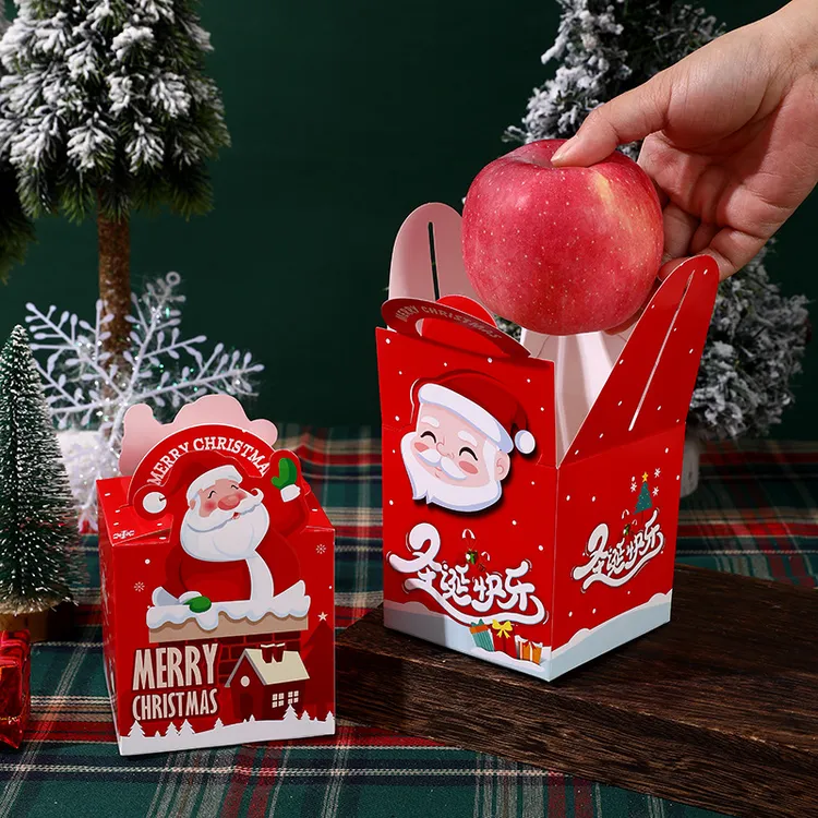 平安夜圣诞苹果礼盒创意装饰小礼品空纸盒子包装