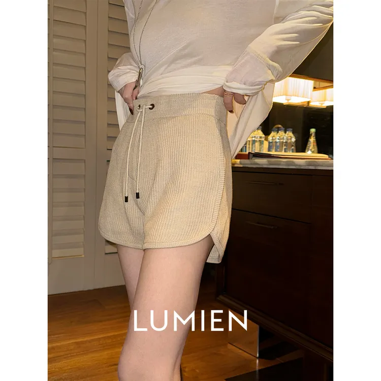 【LUMIEN】复古慵懒风双层松紧层次感设计抽绳针织短裤LX5CUU074