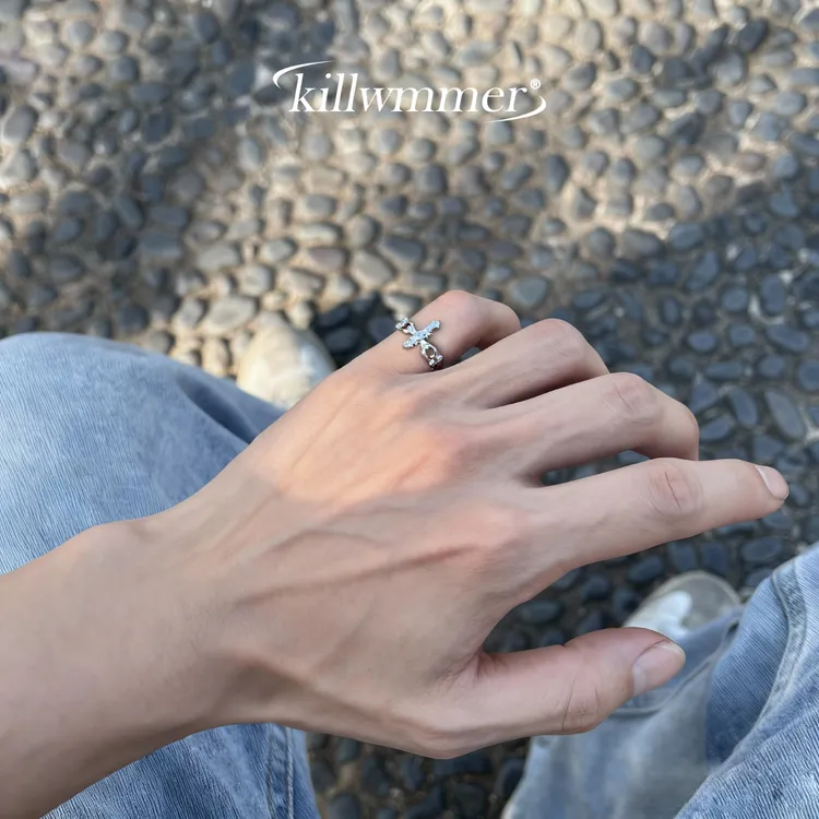 925银戒指 个性精致时尚不掉色银戒指男单身戒尾戒男精致可调节