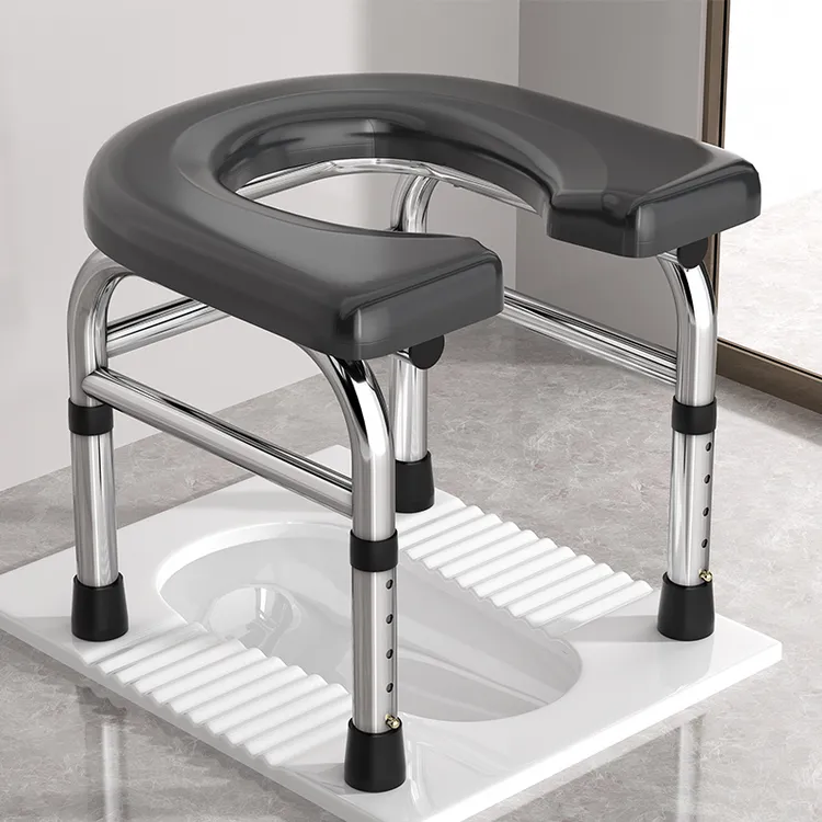 不锈钢可升降坐便椅家用老人孕妇坐便凳防滑可移动马桶凳子坐便器