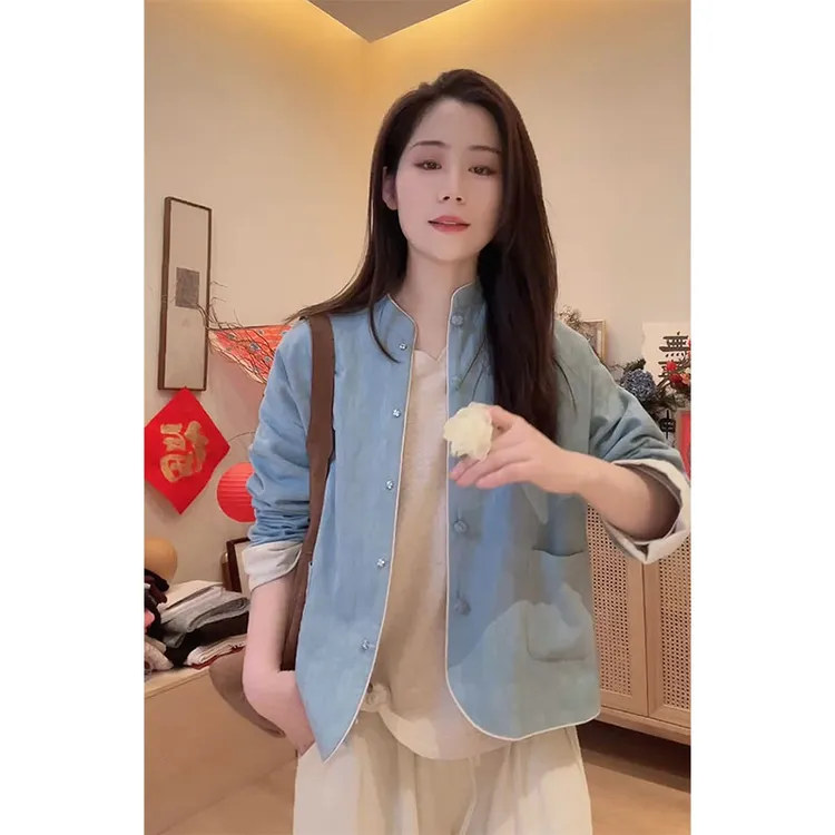 2025年春秋季新款韩版拼色两面穿外套女小众休闲百搭高级感上衣潮