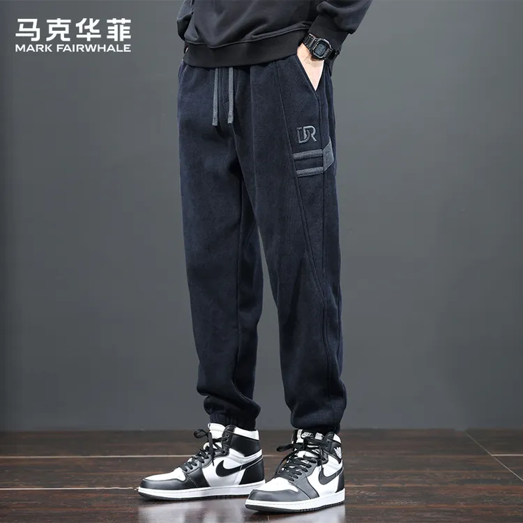 马克华菲潮牌灯芯绒休闲裤男士2025秋季新款宽松束脚运动哈伦裤子