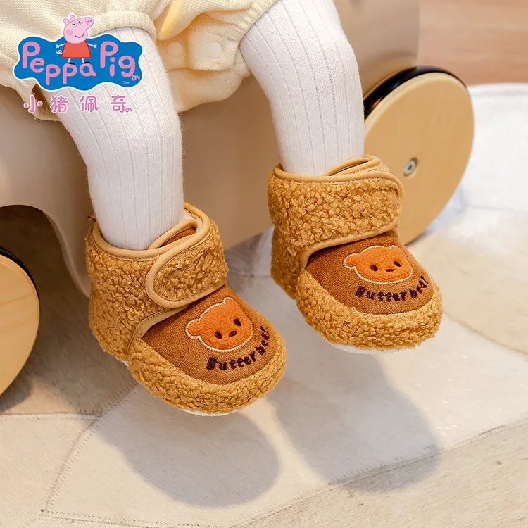 婴儿鞋0-1岁冬季加绒保暖鞋子6-12个月加厚好穿不掉步前鞋