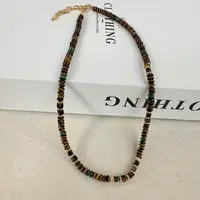 合金项链 9566号36995#美拉德风时尚串珠隔片设计感锁骨项链（预）