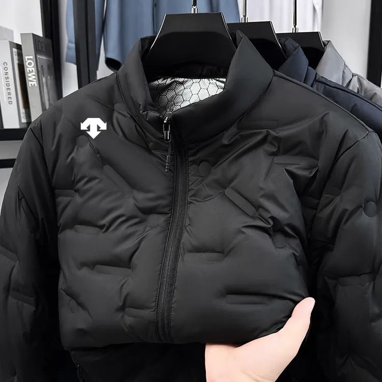 奥莱撤柜新款男士时尚防寒保暖男款黑色立领羽绒服外套运动