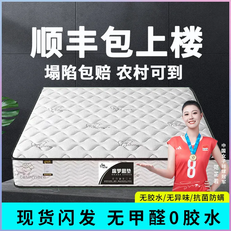 席梦思弹簧床垫经济型软硬两用20cm厚1.5米1.8m乳胶椰棕家用天然