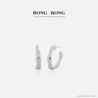 铜合金耳饰 RONGRONG 简约不规则切割设计感耳环D202504232004