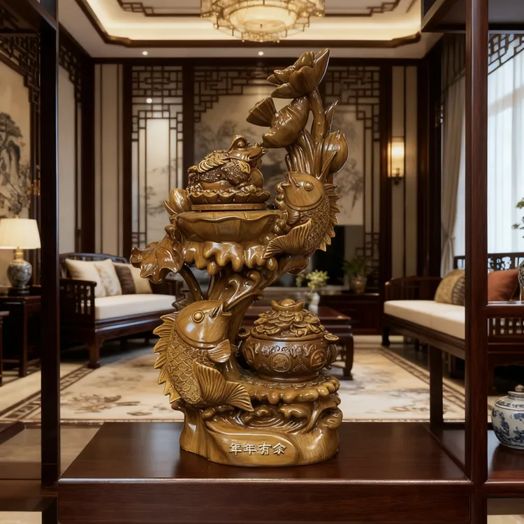 【年年有余】家居客厅玄关办公室装饰摆件FM466（高约46cm长25cm）