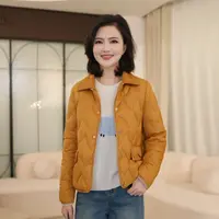 【90白鸭绒】枫竺阿楠anan翻领轻薄菱格短款羽绒服女秋冬装保暖外套