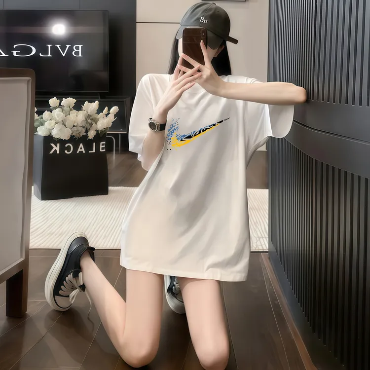 奥特莱斯官方正品轻薄柔软纯棉短袖t恤女2025新款百搭宽松上衣ins