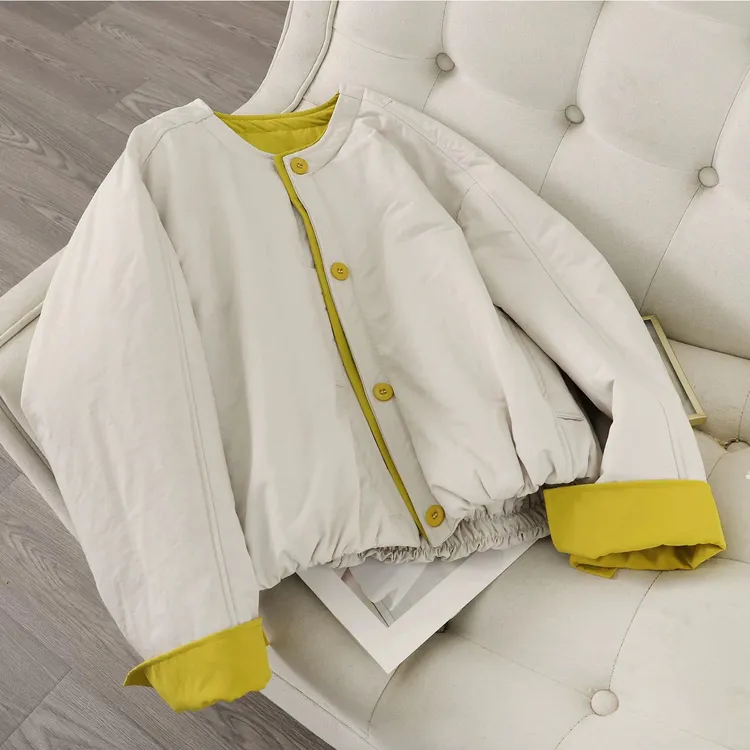 正版高级感轻薄夹棉短外套棉衣2025秋冬韩系新款时尚洋气棉服上衣