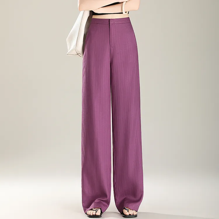 正品天丝亚麻阔腿裤女款爆款新款夏季垂感专用宽松裤子