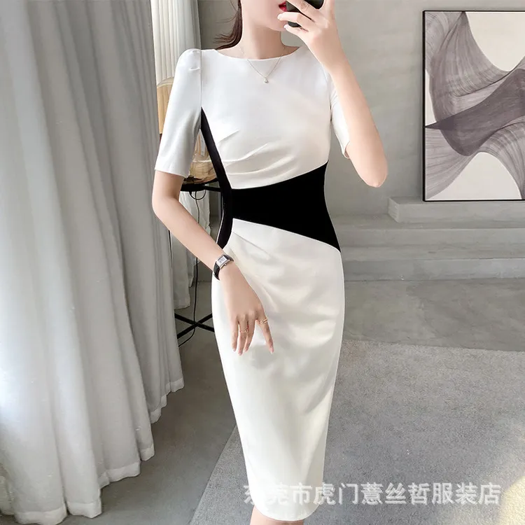 夏季高级感显瘦收腰气质包臀性感法式insliisa白色碎花连衣裙法式