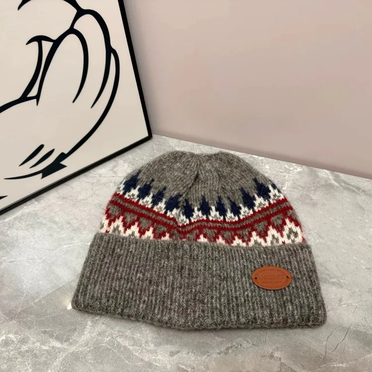 羊毛帽子秋冬保暖氛围感韩系风针织时尚红色女士