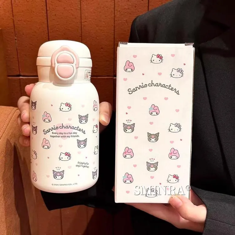 Hellokitty双饮保温杯高颜值吸管杯316内胆上学可爱少女心桌面杯