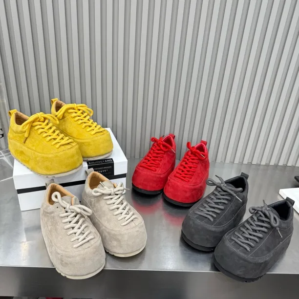 广州欧货【彩色卡皮巴拉】春季真皮5cm系带复古学院气质百搭松糕鞋