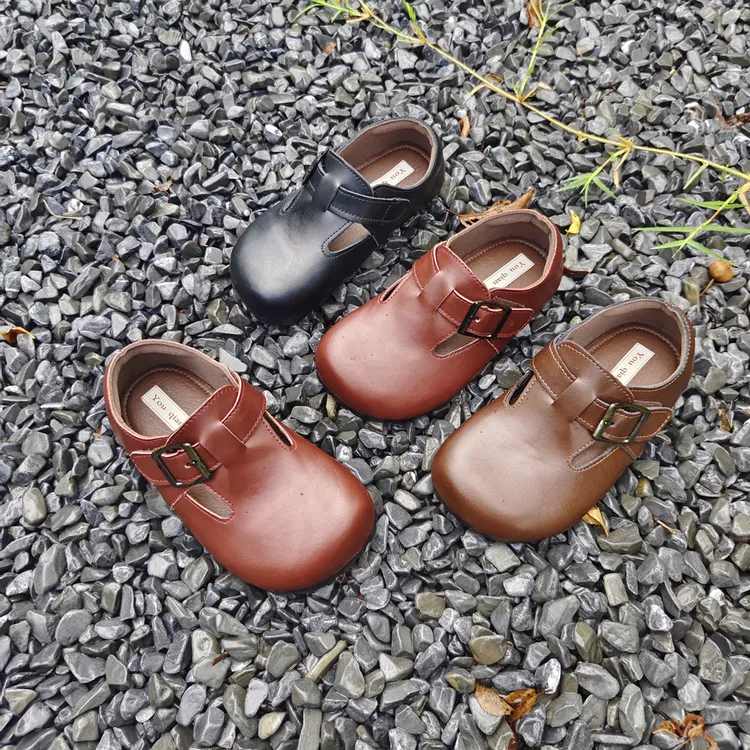 儿童真皮童鞋女童小皮鞋春秋款女宝宝鞋子软底小童勃肯皮鞋