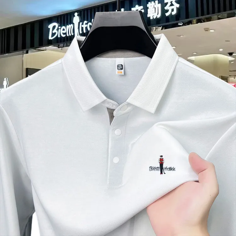 优质桑蚕丝丨品牌撤柜大牌男士时尚百搭商务休闲翻领polo衫