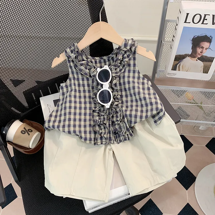 【米家原创】女童夏装套装2025新款洋气儿童无袖上衣中裤夏季薄衣服