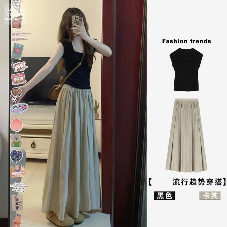 夏季2025新款爆款洋气裙子套装女网红洋气轻奢小众炸街高级感女装