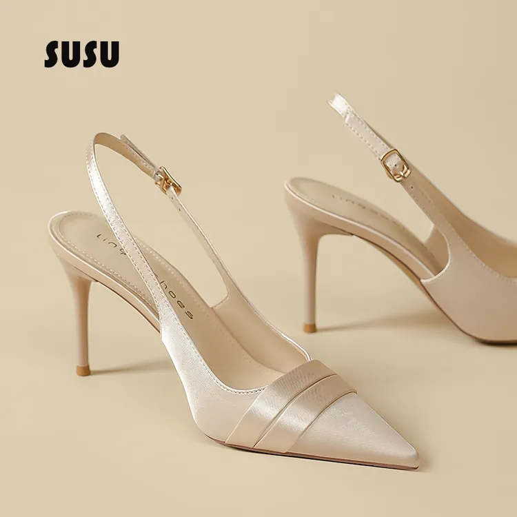 香槟色高跟鞋女2025春夏新款气质高级感配裙子不累脚细跟包头凉鞋