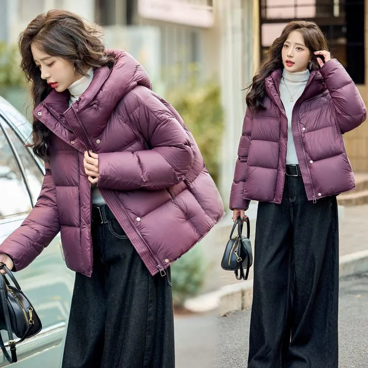 冬季新款女士时尚百搭显瘦短款连帽保暖面包服