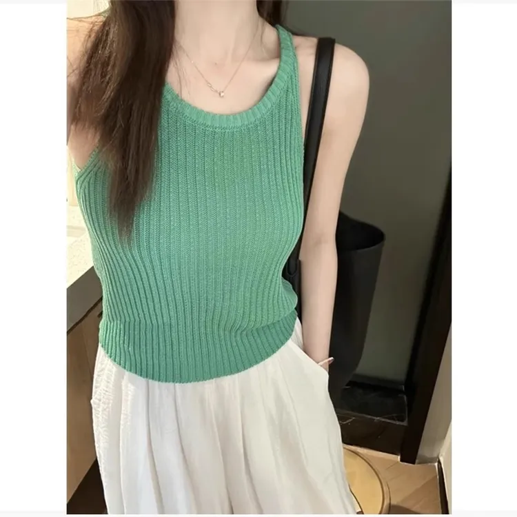 冰丝针织小吊带背心女夏季薄款单穿设计感小众外穿遮副乳无袖上衣