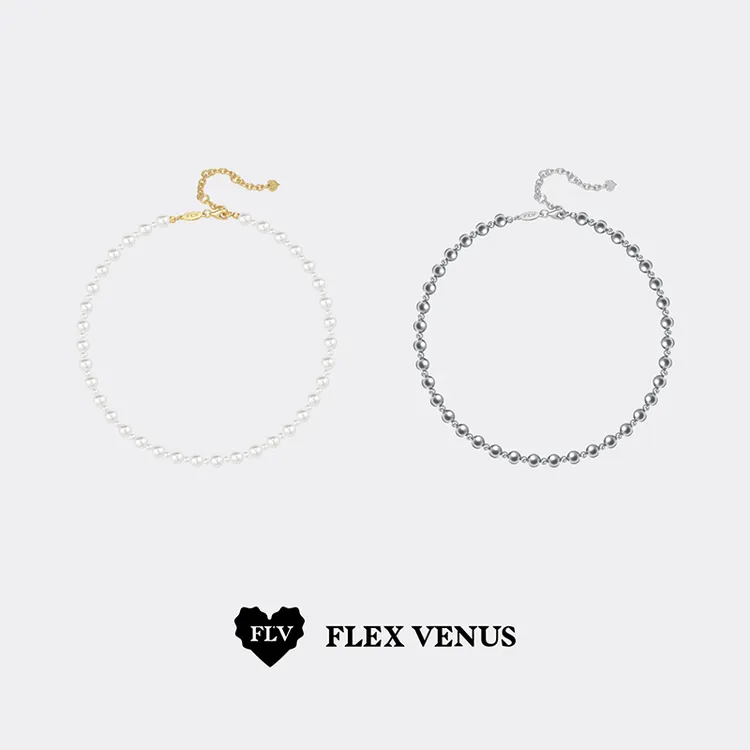 铜合金项链 FLV大小珠珠项链小众设计简约叠戴锁骨链女生日礼物
