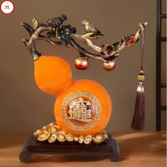 2026新中式树脂葫芦招财摆件客厅玄关酒柜装饰品乔迁家居生日礼物