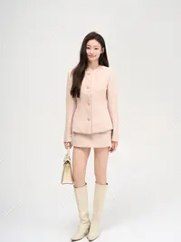 尹千金J【琉璃千金】小香风千金长袖开衫外套女秋冬短款外套W257485