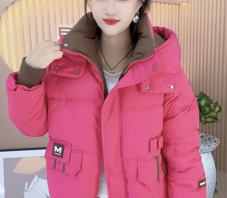 LEI951新款时尚百搭连帽保暖棉服衣长大概65左右