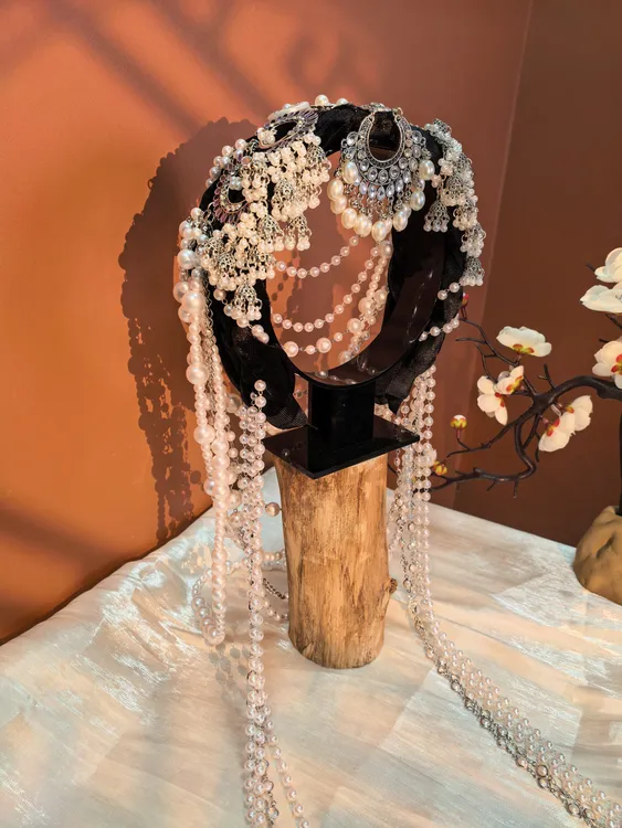 【夕瑶】原创自制复古珍珠流苏发箍