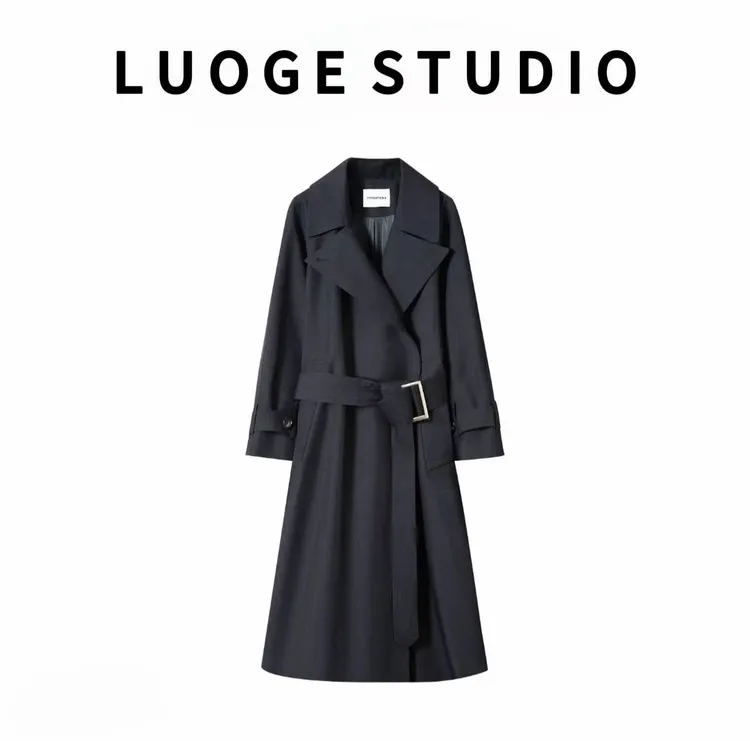 秋日氛围感拉满｜极简高级感系带收腰风衣外套2593