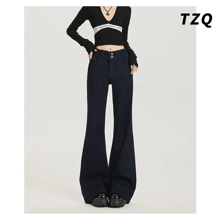 美式复古辣妹微喇牛仔裤女款爆款2025秋季新款宽松高腰显瘦拖地裤