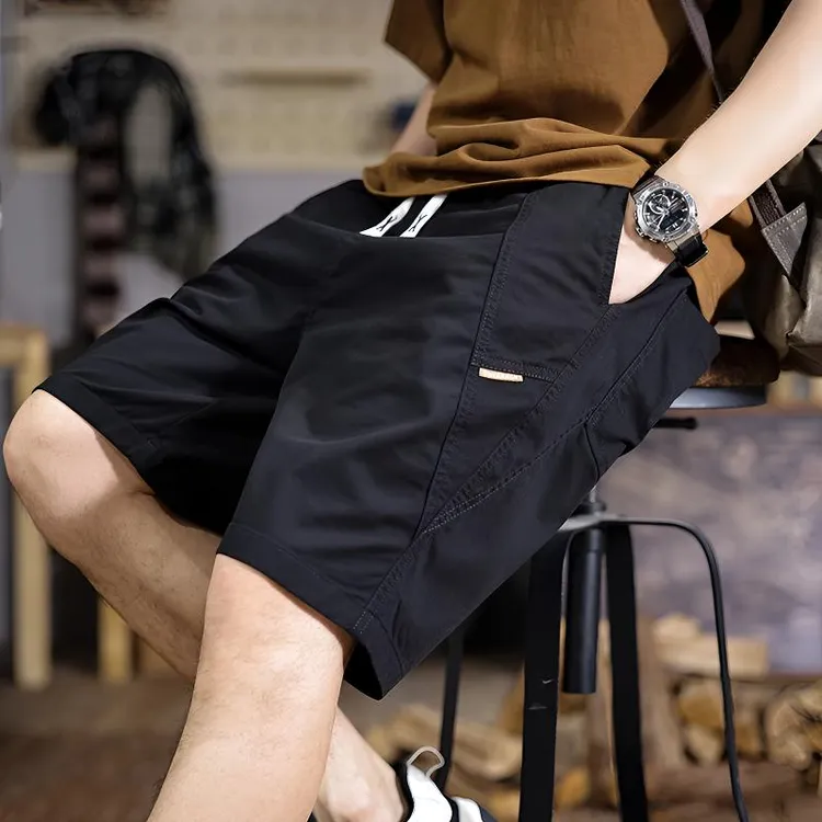 夏季百搭工装短裤男宽松潮牌简约五分裤新款薄款大码直筒中裤子