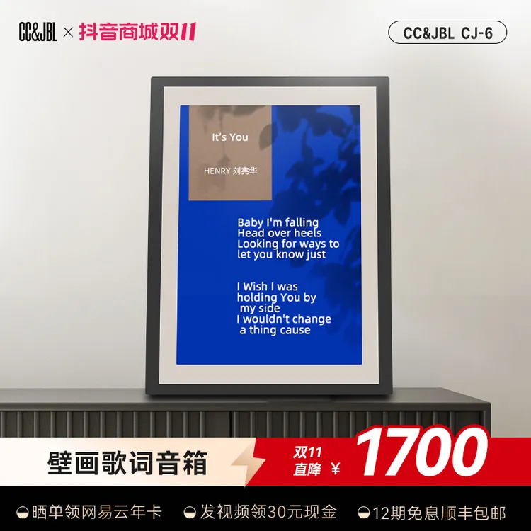 CC&JBL/CC&JBL壁画歌词悬浮字幕蓝牙音箱壁挂相框画网红生日礼物