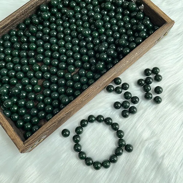 祖母绿菩提根圆珠散珠佛珠新中式风文玩盘玩念珠