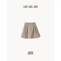 LIUJIUJIU 韩系简约后松紧减龄半裙夏季高端复古INS百褶裙BQ4150L