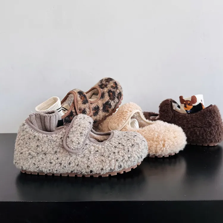 2025冬季厚底内增高面包鞋玛丽珍加绒保暖毛毛鞋外穿防滑勃肯鞋女