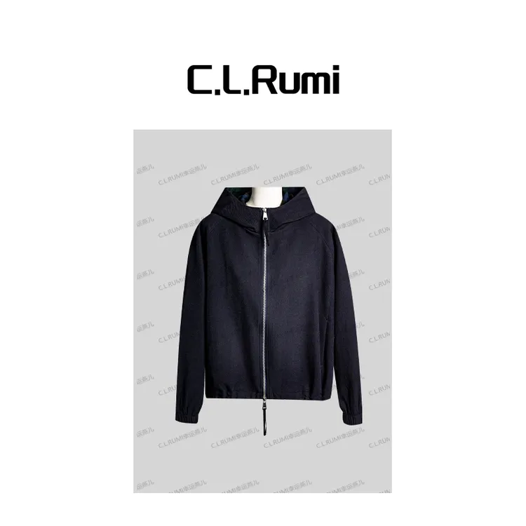 【Rumi小店】“织秋意”25早秋斜纹百搭宽松显瘦连帽外套上衣7057wt