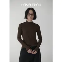 【ROW风奶皮中领打底】 奶皮触感 珍珠山羊绒混纺ROW风中领打底衫