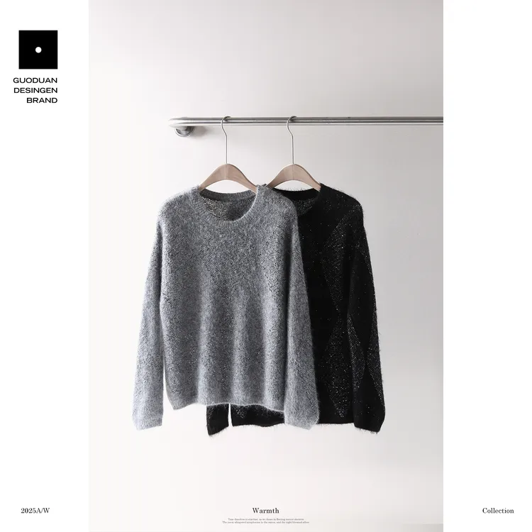 果缎 圆领亮片舒适百搭秋冬保暖时尚毛衣 MJM2-20130