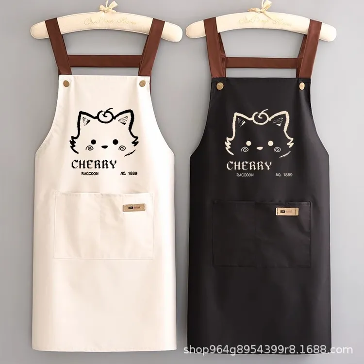 防水防油围裙字厨房家用可爱餐饮专用工作服做饭围腰女韩版罩Dfv